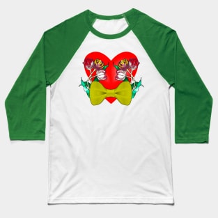 Tulips, heart and yellow bow Baseball T-Shirt